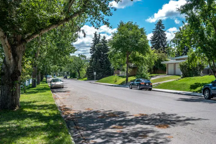 A residential street in Meadowlark Park